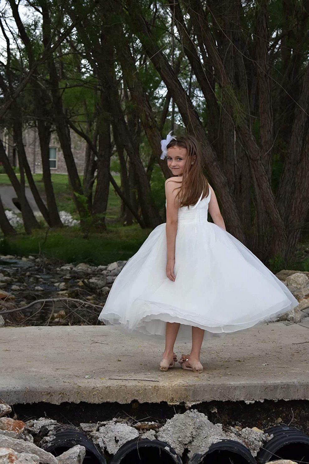 Kommunionkleider: Ärmelloses süßes Kleid für Mädchen
