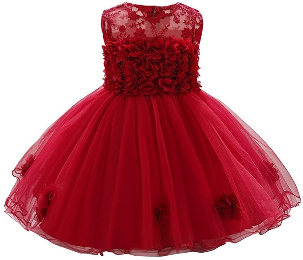 Taufkleider Mädchen: Stilvolles rotes Kleid